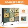 ZACHVO 9-Drawer Baroque florals Fabric Dresser – Water-Resistant Wood Top, Vintage Printed Fronts, 4 Adjustable Feet - 4 of 4