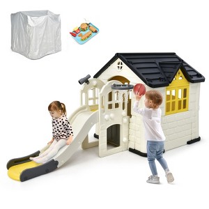 Infans Outdoor Play house and Slide Set for Kids w/ 7 PCS Toy Set & Waterproof Cover - 1 of 4