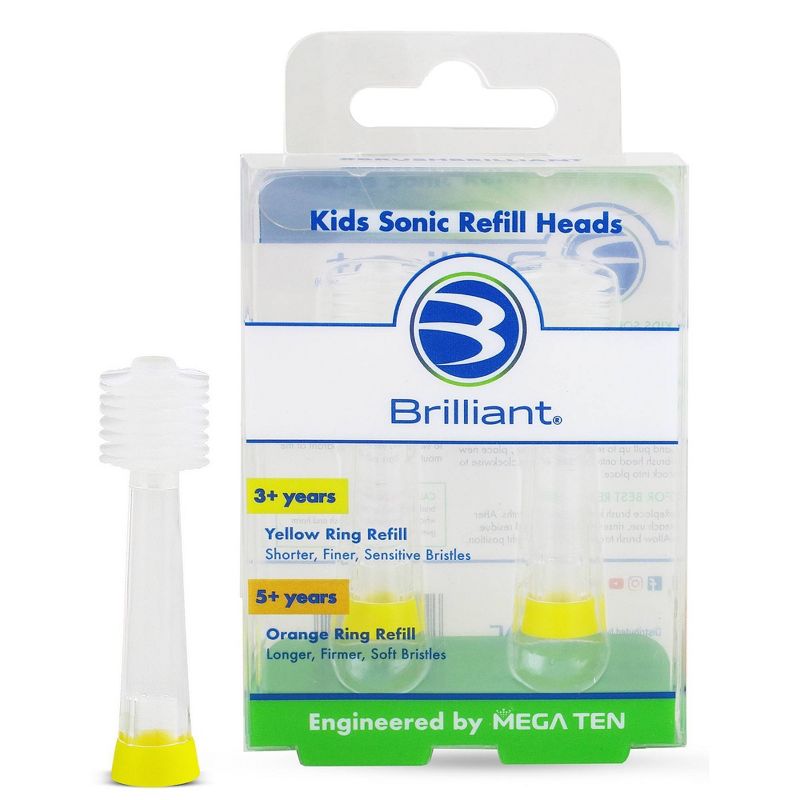 Brilliant Kids&#39; Sonic Toothbrush Refill Heads - Sensitive - 2ct, 1 of 10