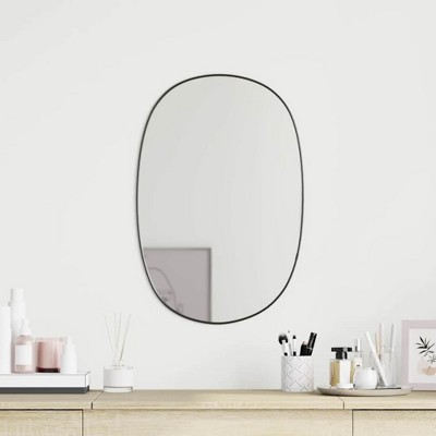 Aghana Digitals Oval Black Matte Wall Mirror - Indoor Synthetic Glass, 15.7x23.6in, Minimalist
