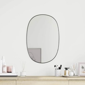 Aghana Digitals Oval Black Matte Wall Mirror - Indoor Synthetic Glass, 15.7x23.6in, Minimalist - 1 of 4