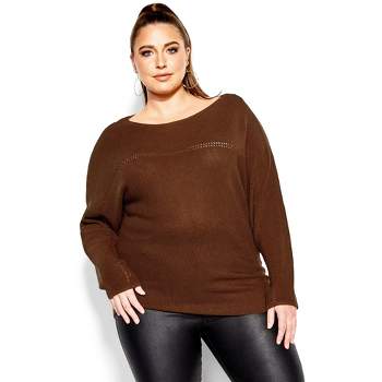 Women's Plus Size Romance Sweater - copper | CITY CHIC