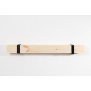 MANTELSDIRECT Mantels Direct Pinecliffe Rustic Wood Mantel Shelf with Bronze Metal Straps - 1 of 4