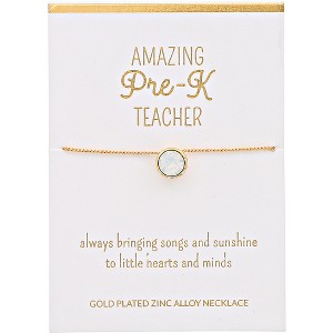 Pavilion Gift Company - Pre-K White Opal - 16"-17.5" Gold Plated Necklace - Necklaces - 1 of 4