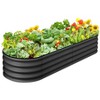 Outdoor Planter Raised Boxes for Vegetables,Flowers，2 Pcs Oval Raised Garden Bed,Galvanized Raised Beds,Open-Ended Base Metal Raised Planter Beds - 2 of 4