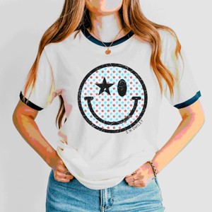 Simply Sage Market S.W.Smiley Patriotic Stars Ringer Tee - 1 of 4