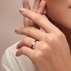 EVERLY JEWELRY | Yellow Plated Sterling Silver 7/8 ct TGW Created White Moissanite Solitaire Ring with Black Enamel - 4 of 4