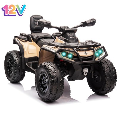 Garvee 12V 2-Seater Ride On ATV for Kids, Electric Car with Remote Control, 4x200W Motors, Bluetooth Music, LED Lights, Spring Suspension