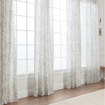 Chanasya 2pk Light Filtering Textured Semi Sheer Print Window Curtain Panels - Set of 2