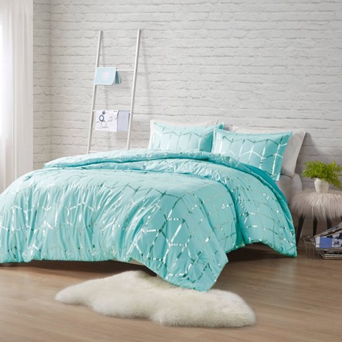Arielle Metallic Printed Comforter and Sham Set - Intelligent Design - image 1 of 4