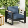 Outdoor Club Chair with Cushions and Sturdy Aluminum Frame, All-Weather Patio Accent Armchair for Balcony or Backyard – The Pop Home - 2 of 4