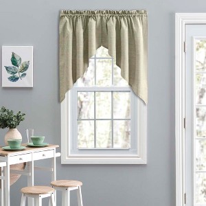 Ellis Lisa Solid Color Poly Cotton Duck Fabric 1.5" Rod Pocket for Simple Window Tailored Swag 56"x36" Mist - 1 of 4
