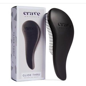 Crave Naturals Glide Thru Detangling Brush for Adults & Kids Hair - Black - 1 of 4