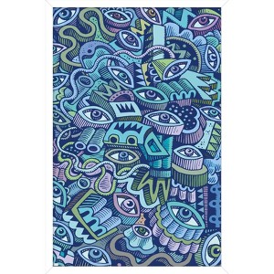Trends International Big Blue Doodle Framed Wall Poster Prints - 1 of 4