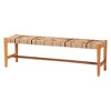 bali & pari Prita Paper Loom and Mahogany Wood Dining Bench Brown/Natural Brown - 4 of 4