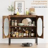 Buffet Cabinet, Storage Cabinet with Glass Doors and Shelves, Accent Cabinet Sideboard Wood Console Cabinet with Storage - 3 of 4