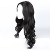 Unique Bargains Curly Wig Wigs for Women 28 Black with Wig Cap 350g