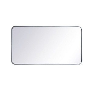 Elegant Lighting Soft corner metal rectangular mirror 22x40 inch in Silver - 1 of 4