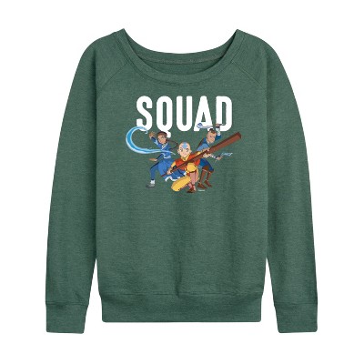 Women's - Avatar: The Last Airbender - Trio Squad Lightweight French Terry Wide Neck Long Sleeve Shirt