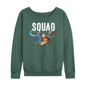Women's - Avatar: The Last Airbender - Trio Squad Lightweight French Terry Wide Neck Long Sleeve Shirt - 1 of 4