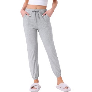 INSPIRE CHIC Womens Cotton Pajamas Drawstring Elastic Waist Striped Pants with Pockets - 1 of 4