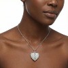Silver Alloy Heart Locket Necklace with Wing Detail, Modern O-Link Chain, Photo-Holding Pendant, Unisex Sentimental Jewelry for Daily Wear & Gifting - 3 of 4