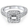 Pompeii3 1/3ct Vintage Princess Cut Engagement Ring Setting 14K White Gold - 4 of 4