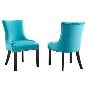 Set of 2 Marquis Performance Velvet Dining Chairs - Modway - 1 of 4