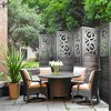 MAYEERTY Freestanding Room Dividers, 6FT Carved Wood Folding Privacy Screens, Rustic Brown - 3 of 4