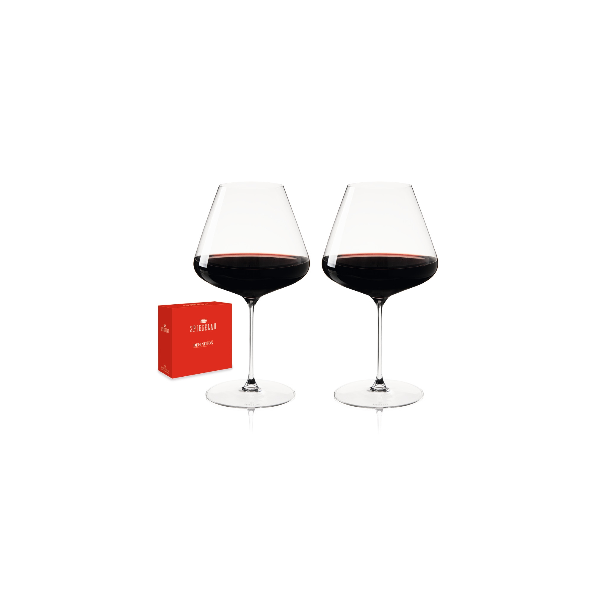 Spiegelau Definition Burgundy Wine Glasses Set of 2 - European-Made Crystal, Dishwasher Safe - 34 Ounces
