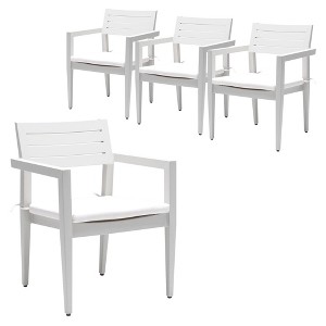 Sapphtopaz Patio Dining Chairs Aluminum Outdoor Dining Chairs with Cushions, Tapered Feet for Garden, Patio, Lawn - 1 of 4