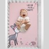 Little Love by NoJo Sweet Deer Pink and Grey Laugh Play & Be Happy Photo Op Fitted Mini Crib Sheet - 3 of 4