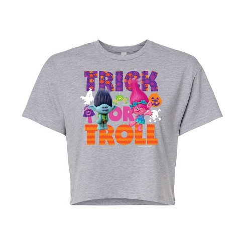 Women's - Trolls - Trick Or Troll Branch and Poppy Cropped Graphic T-Shirt - image 1 of 4