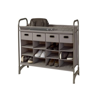 Neatfreak Stackable 16 Cubby with 4 Drawers Gray