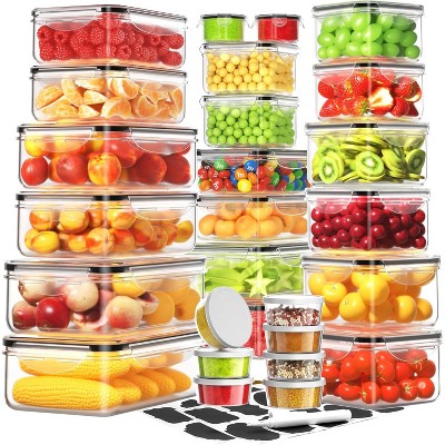 40 PCS Food Storage Containers with Lids Airtight (20 Containers & 20 Lids), Plastic Storage Meal Prep Container-Stackable 100% Leakproof & Microwave