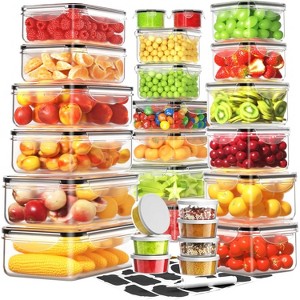 40 PCS Food Storage Containers with Lids Airtight (20 Containers & 20 Lids), Plastic Storage Meal Prep Container-Stackable 100% Leakproof & Microwave - 1 of 4