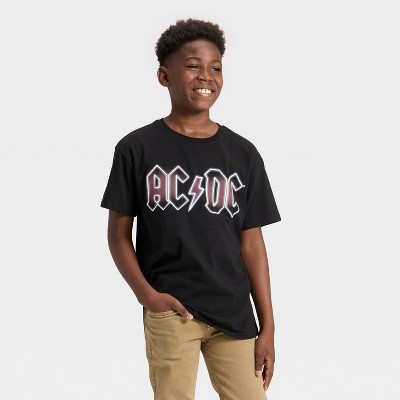 Boys' ACDC Oversized Short Sleeve Graphic T-Shirt - Black