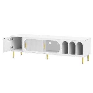 NicBex TV Stand for TV up to 70 Inch,TV Console Table with 3 Shelves and 2 Cabinets for Living Room - 1 of 4