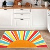 Boho Rugs Washable Kids Rug Non Slip Nursery Rug Low Pile Floor Mat Soft & Non-Shedding Sunshine Carpet Colorful Rainbow Printed Indoor Rugs - 4 of 4