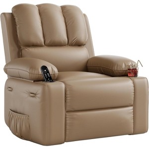 22" Rocker Swivel Recliner Chair with Side Pocket and Cup Holder, Comfortable Lazy Recliner for Living Room, Bedroom, Nursery - 1 of 4
