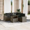 vidaXL 6 Piece Patio Sofa Set with Cushions Gray Poly Rattan - Gray - 2 of 4