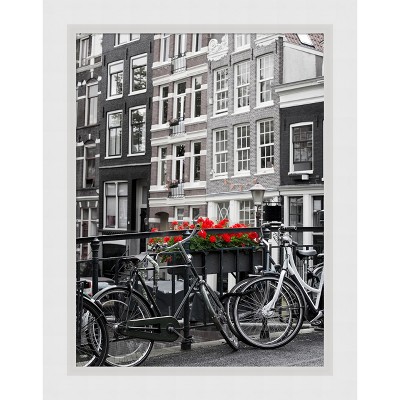 Blanco White Geometric Wood Wall Picture Frame
