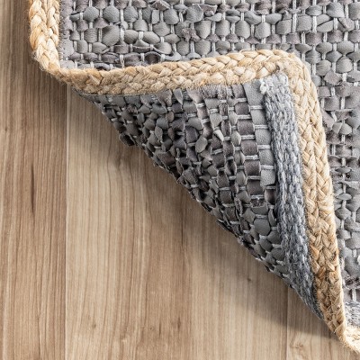 Handmade Reversible Flat-Woven Cotton Rug, 9' x 12', Gray