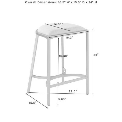 Gray and Matte Black Backless Counter Height Barstools Set