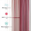 HLC.ME Sheer Voile Transparent Window Treatment Rod Pocket Curtain Panels - Set of 2 - 3 of 4