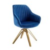 HOMLUX Mid-century Pyramid 360° Swivel Accent Chair Upholstered in Comfortable Velvet- Gold Plated Legs For Bedroom,Office,Dining - 3 of 4