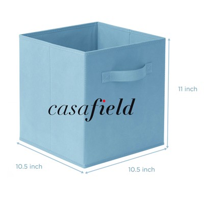 Baby Blue Collapsible Fabric Cube Storage Bins, Set of 6