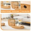 Lyngins Oval Tempered Glass Coffee Table, Contemporary Artistic Double Layer Tea Table with Anti-Slip Pads, Ideal Center Table & Living Room Table - 4 of 4