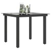 Garden Dining Table Black Aluminum and Glass Medium Durable - 4 of 4
