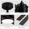 Ludomide 84" Large Ceiling Fans with Lights and Remote, Modern Black Industrial Ceiling Fan Light for Farmhouse Living Garage Covered Outdoor - 4 of 4